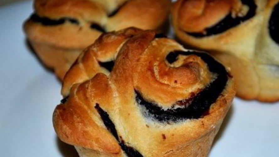 Рецепт шоколадные булочки розочки