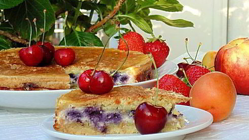 творожная ватрушка с черникой