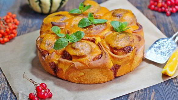 Рецепт Тыквенные булочки с апельсиновой глазурью