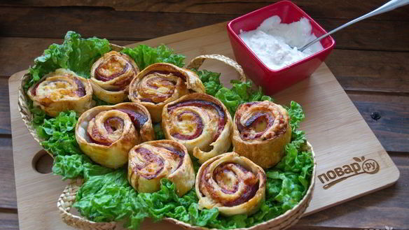 Рецепт Запеченные булочки с ветчиной и сыром