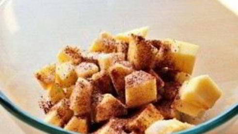 чизкейк с хлопьями и яблоками