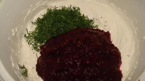 чизкейк свекольный с сельдью