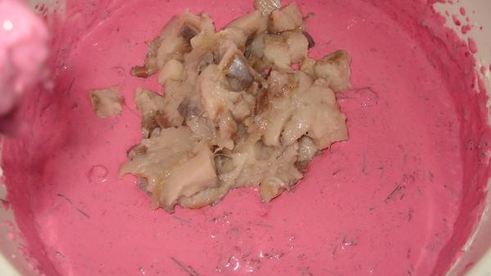 чизкейк свекольный с сельдью