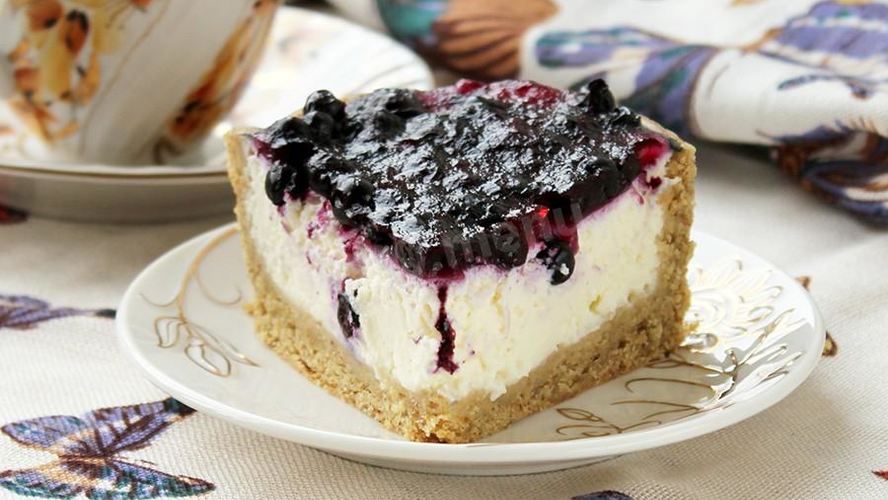 Рецепт чизкейк в мультиварке с сыром и черникой