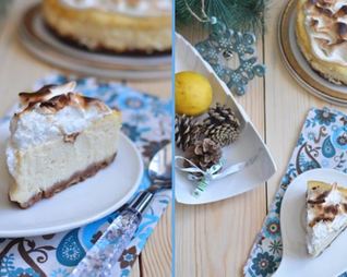 Лимонный чизкейк с запеченной меренгой