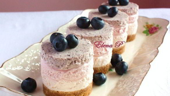 Рецепт Тройные ягодные чизкейки