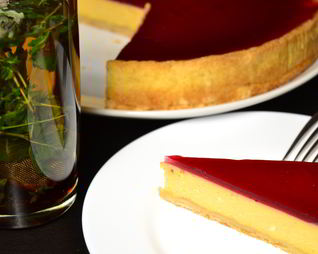 Тыквенно-сливочный чизкейк с брусничны желе