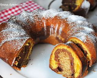 Апельсиновый кекс с тремя видами теста