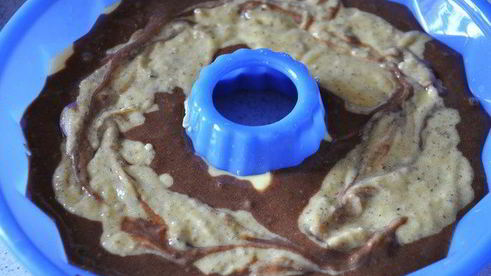 апельсиновый кекс с тремя видами теста