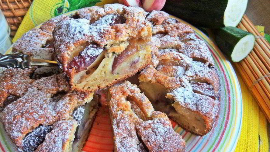 Рецепт кекс с цукини и персиками