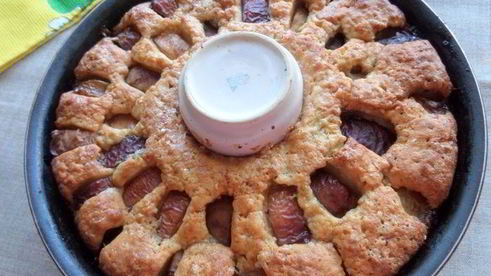 кекс с цукини и персиками