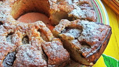 кекс с цукини и персиками