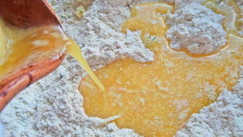 кекс с цукини и персиками