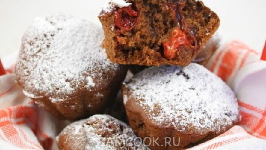 Рецепт постные шоколадно-вишневые кексы