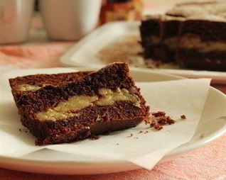 Шоколадный кекс с банановой прослойкой