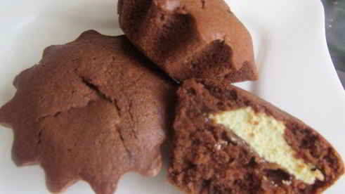 шоколадные кексы с творожной начинкой