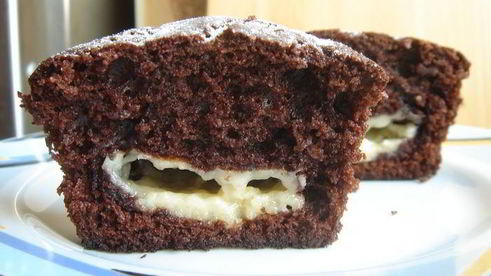 заварные шоколадные кексы с заварным кремом