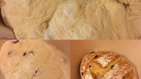 домашний хлеб с розмарином и оливками