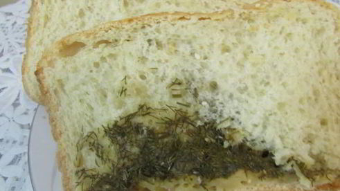 домашний хлеб с сыром и укропом