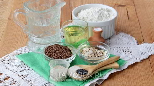 хлеб с семенами льна и овсяными хлопьями