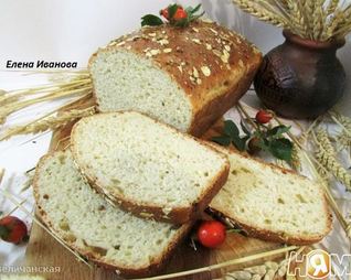 Хлеб с творогом и овсяными хлопьями