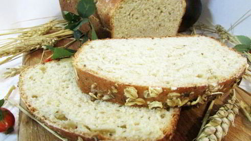 хлеб с творогом и овсяными хлопьями
