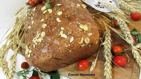 хлеб с творогом и овсяными хлопьями