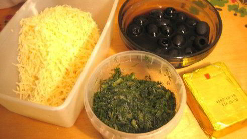 хлеб закусочный с оливками и сыром