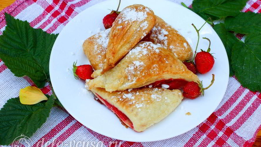 Рецепт клубничные слойки