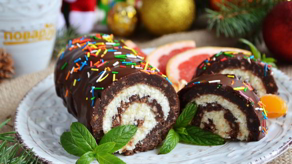 Рецепт Кокосово-шоколадный рулет