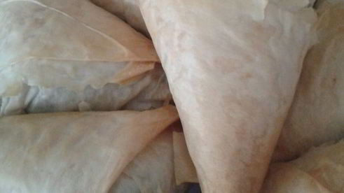 конвертики из теста фило со шпинатом и картофелем