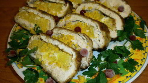 куриные конвертики с апельсинами