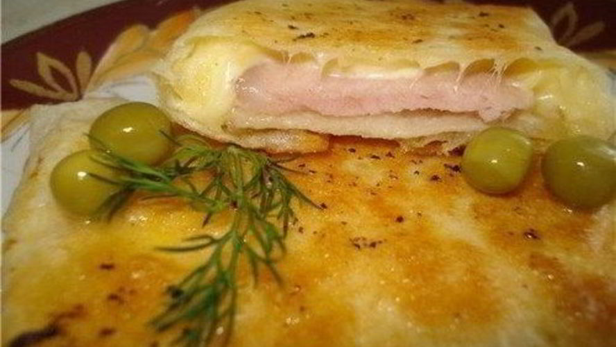 Рецепт аппетитные конвертики из лаваша с ветчиной