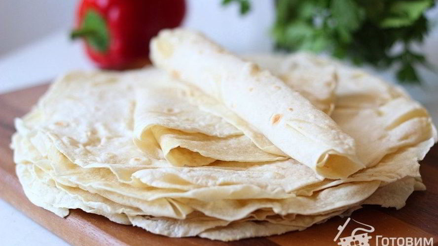 Рецепт домашний тонкий лаваш без дрожжей
