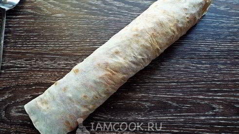 лаваш с корейской морковкой и ветчиной