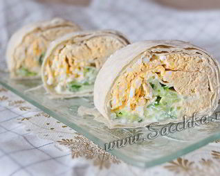 Лаваш с рыбным паштетом