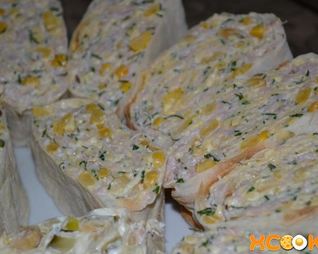 Лаваш с ветчиной и сыром