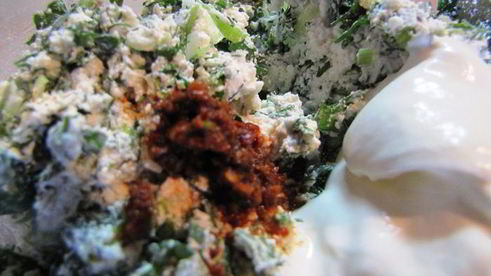 лаваш закусочный, с творогом и семгой