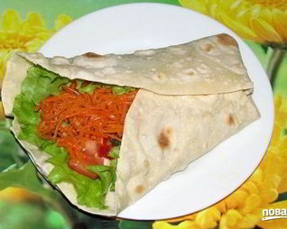 Начинка для лаваша с корейской морковкой