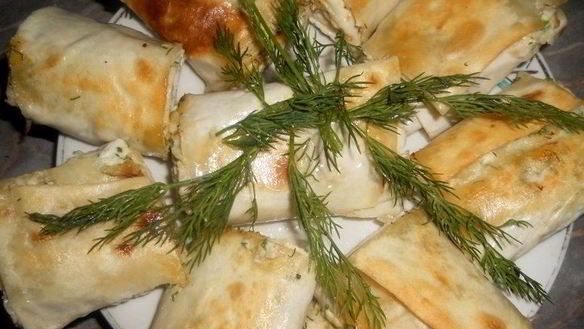 Рецепт Рулет с творогом из лаваша