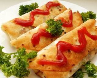 Рулетики из лаваша с грибами