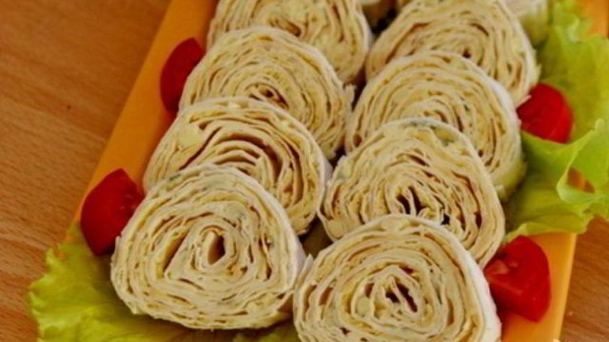 Рецепт сырный рулет в лаваше