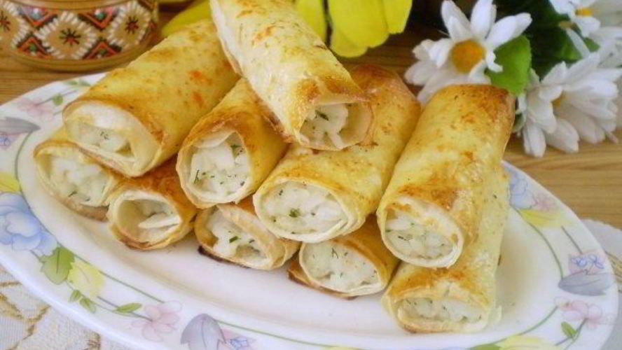 Рецепт трубочки из лаваша, запеченные в духовке