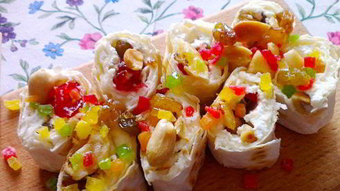 творожные рулетики с лавашом