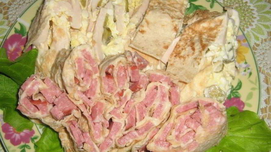 Рецепт закуска из лаваша