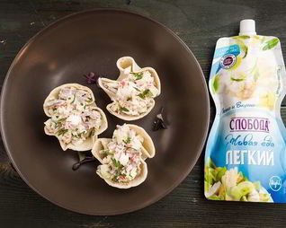 Закуска в лаваше из крабовых палочек