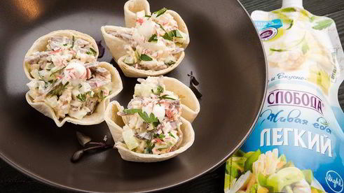 закуска в лаваше из крабовых палочек