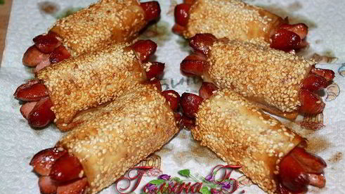 закусочные сосиски в лаваше