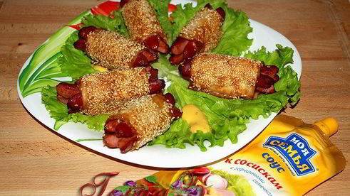 закусочные сосиски в лаваше