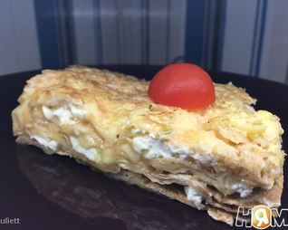 Запеченный лаваш с сырами